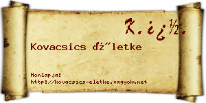 Kovacsics Életke névjegykártya